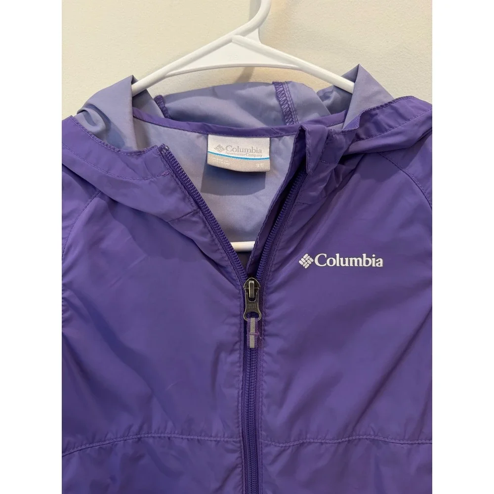 Columbia Kids Purple Glennaker Windbreaker Hooded Jacket RA2013 Size 3T